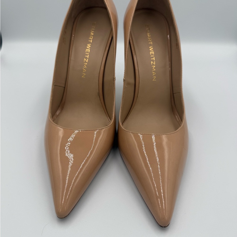 Stuart Weitzman Nude Patent Leather Heels